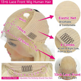 30 Inch 613 Lace Front Wig Human Hair Blonde Wig Human Hair 613 Deep