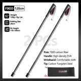 Local+ 2PCs Carbon Fiber Foldable 5-Sections Ultra-Light 110g Trekking Poles Walking Cane, 110/120/130cm Fixed Length Hiking Sticks for Outdoor Camping, City Running, Travel, Men Women Lightweight Portable Gear Caron Fiber Black Tech