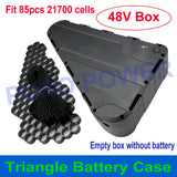 Triangular Battery Box Fits 85pcs 21700 Cells Triangle Case 36V 48V 52V 60V 72V Pre Cut Nickel Strip for DIY EBike Battery Pack