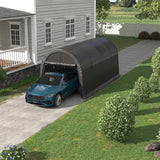 10x15FT Heavy Duty Carport Portable Garage All-Steel Frame Round Roof Anti-Snow Outdoor Shelter Car Truck Boat Storage, Custom