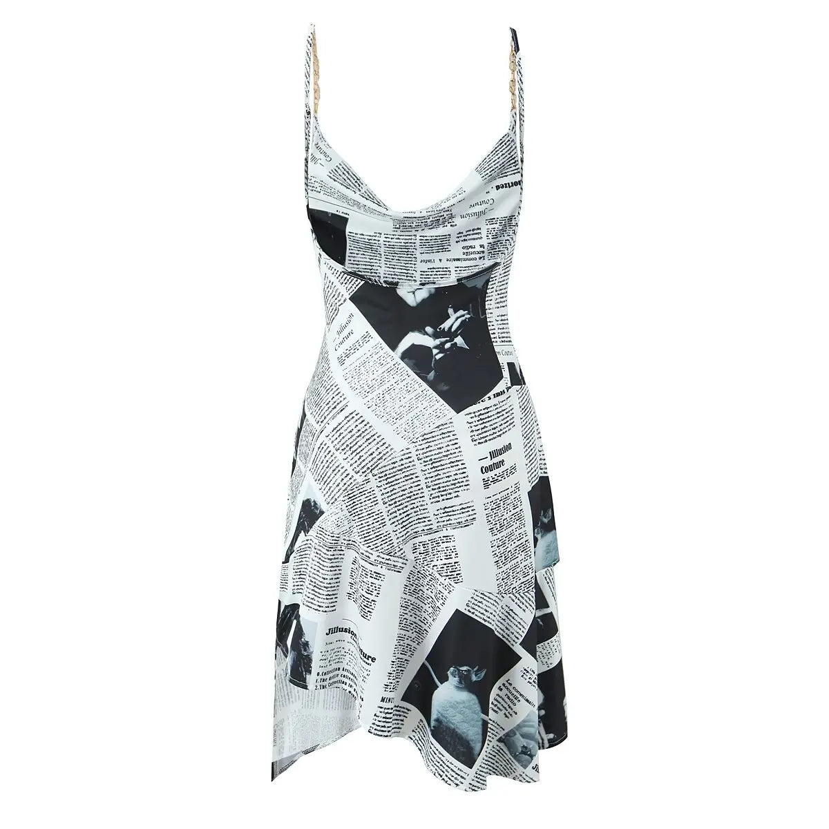 2025 Sexy Paper Print Spaghetti Straps Dress Summer Lady Dress Party Dresses For Women