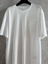 Summer Fashion Daily Casual White Color Cotton Simplicity T-Shirts Women's O-Neck Pocket Short Sleeve Loose Versatile Tops