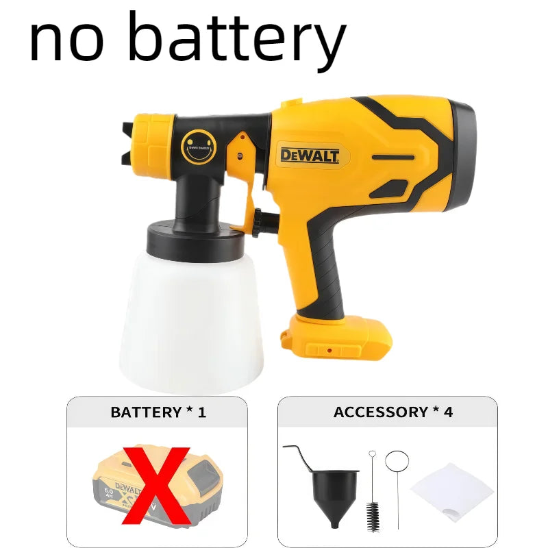 DEWALT Cordless Paint Sprayer, 800ML High Power Electric Spray Gun for Automotive Furniture & Metal Coating