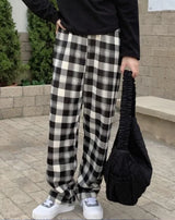 Ins Trendy Korean Style Women Ice Silk Straight Pants, Spring Autumn New Draped Slim All-Match Student Commute Trousers