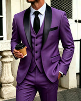 3 Pieces Set Formal Slim Fit Tuxedo Prom Suit Men Groom Wedding Blazers High Quality Groomsman Business Banquet Party Suit