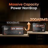 Humsienk Bluetooth LiFePO4 Battery 12V 314AH With 200A BMS A+ Cells 15000 Cycles Real- time Monitor For Outdoor / Household