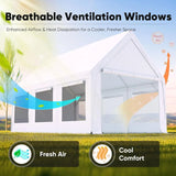 Heavy Duty 12x20 ft Carport Tent with Ultra-High Peak & Ventilation Windows, Waterproof Outdoor Canopy Shelter for, Customized