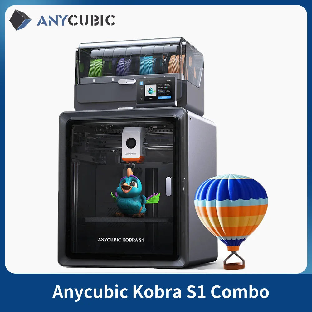 Anycubic Kobra S1 Combo Multi-Color 3D Printer High Precision Core XY Stable Structure Ultra-Quiet Max Speed 600mm/s