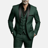 Men'S Wedding Best Man Dress Suit | New Business Casual Suit Set, Regular Fit, Lapel Collar, Solid Color, Button Details