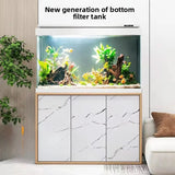 All-in-One AquariumNew Modern Luxury Marble-patterned Ultra-clear Glass Large Cabinet Bottom-filter Fish Tank Smart Aquarium For