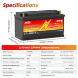 MOSEWORTH 12V 140Ah LiFePO4 Lithium Battery Built-in 100A Smart BMS Deep Cycle LiFePO4 Battery 1792Wh for Trolling Motor RV