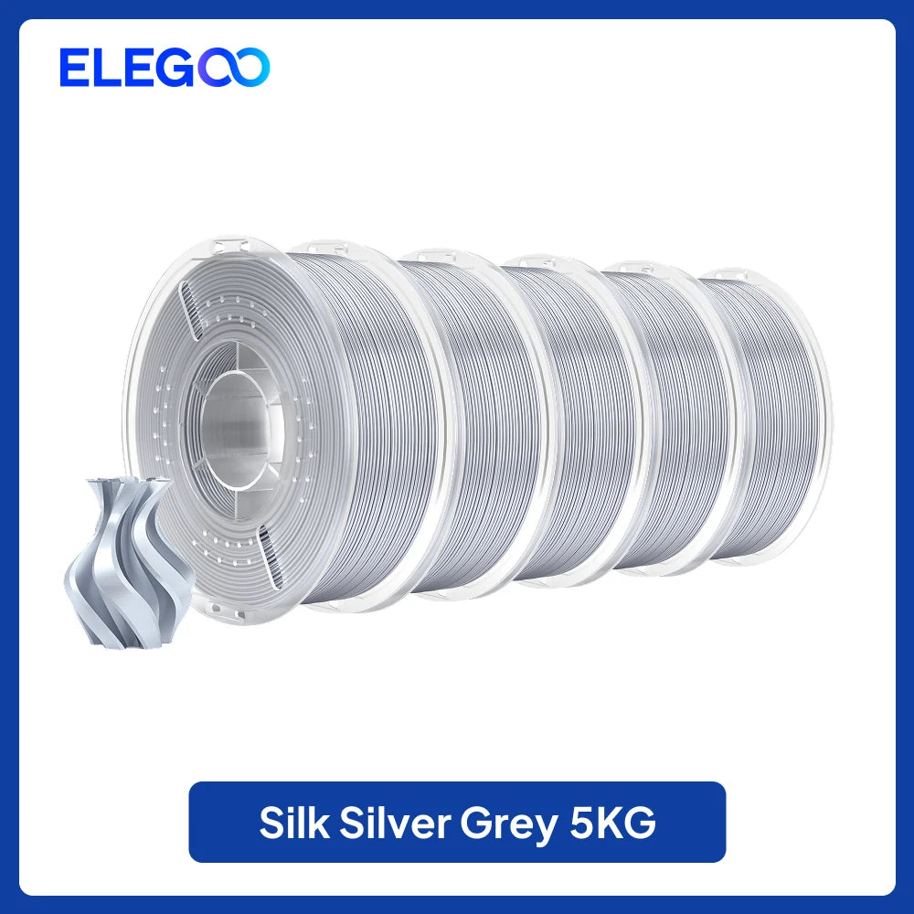 ELEGOO 5KG/10KG 1.75mm Silk PLA Filament,3D Printer Filament 1kg Gold Silver Fits for Most FDM 3D Printers