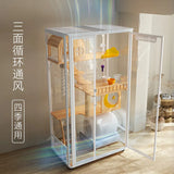 Solid wood luxury can put smart cat toilet integrated cat cage nest  panoramic view