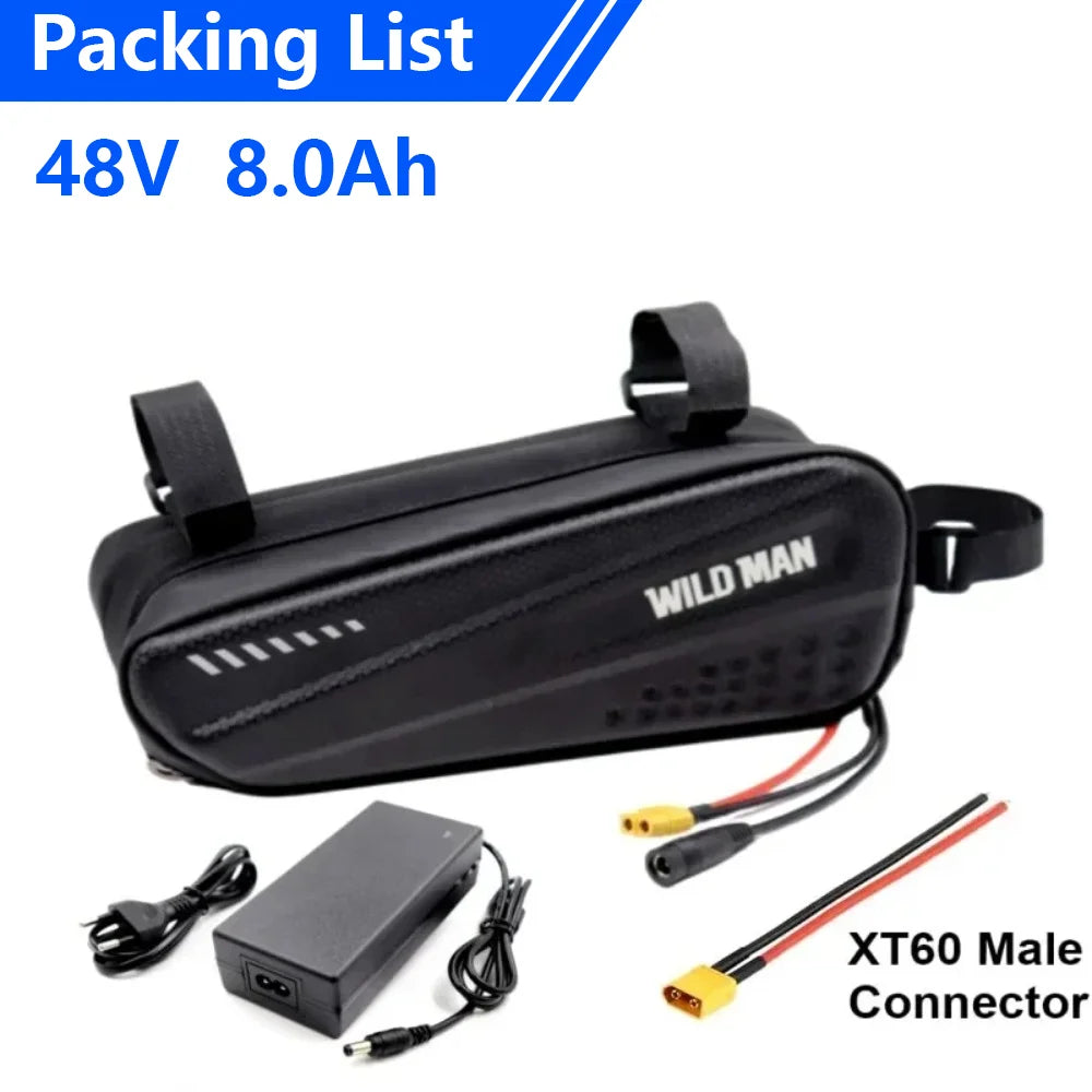 48V 36V Electric Scooter/Bicycle Battery 14Ah 12Ah 10Ah High Capacity Lithium ion Pack Triangle Case For 250-500W Motor
