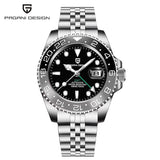 PAGANI DESIGN PD-1662 Luxury GMT Men Mechanical Wristwatch Sapphire Glass Stainless Steel 100M Waterproof Automatic Watches