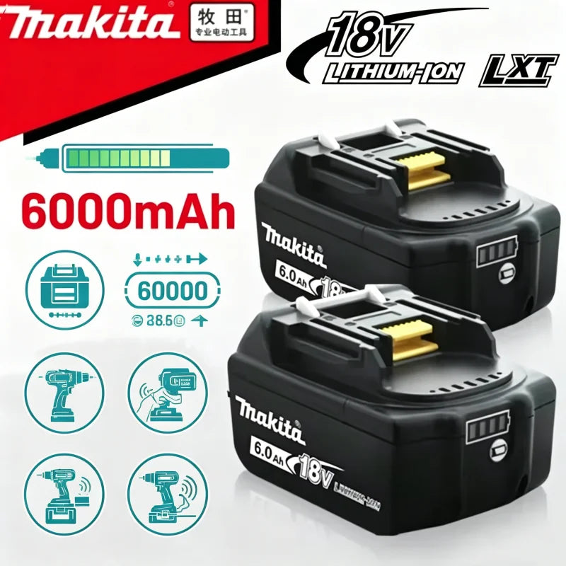 100% Genuine Makita 6Ah for Makita 18V Battery BL1860B BL1840 BL1830B BL1850B BL1850 BL1860 BL1815 Replacement Lithium Battery