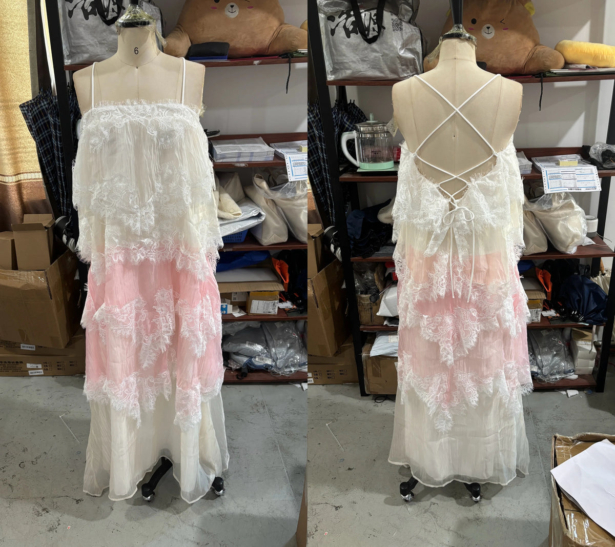 Women's Lace Hem Draped Maxi Dress Sweet Sleeveless Backless Ruffle Hem Dress 2026 Summer Casual Vacation Streetwear Lady Dress