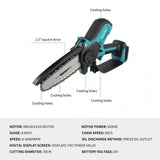 Makita 6 inch Small Handheld Saw Electric Mini Cordless Chainsaw Portable Logging Sawzall Power Tool For Garden Wood Cutting