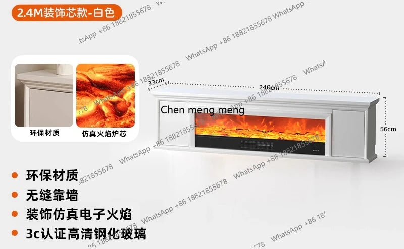 Fireplace, Electronic Simulation Flame Heating Decorative TV Cabinet Home Living Room New Storage Cabinet
