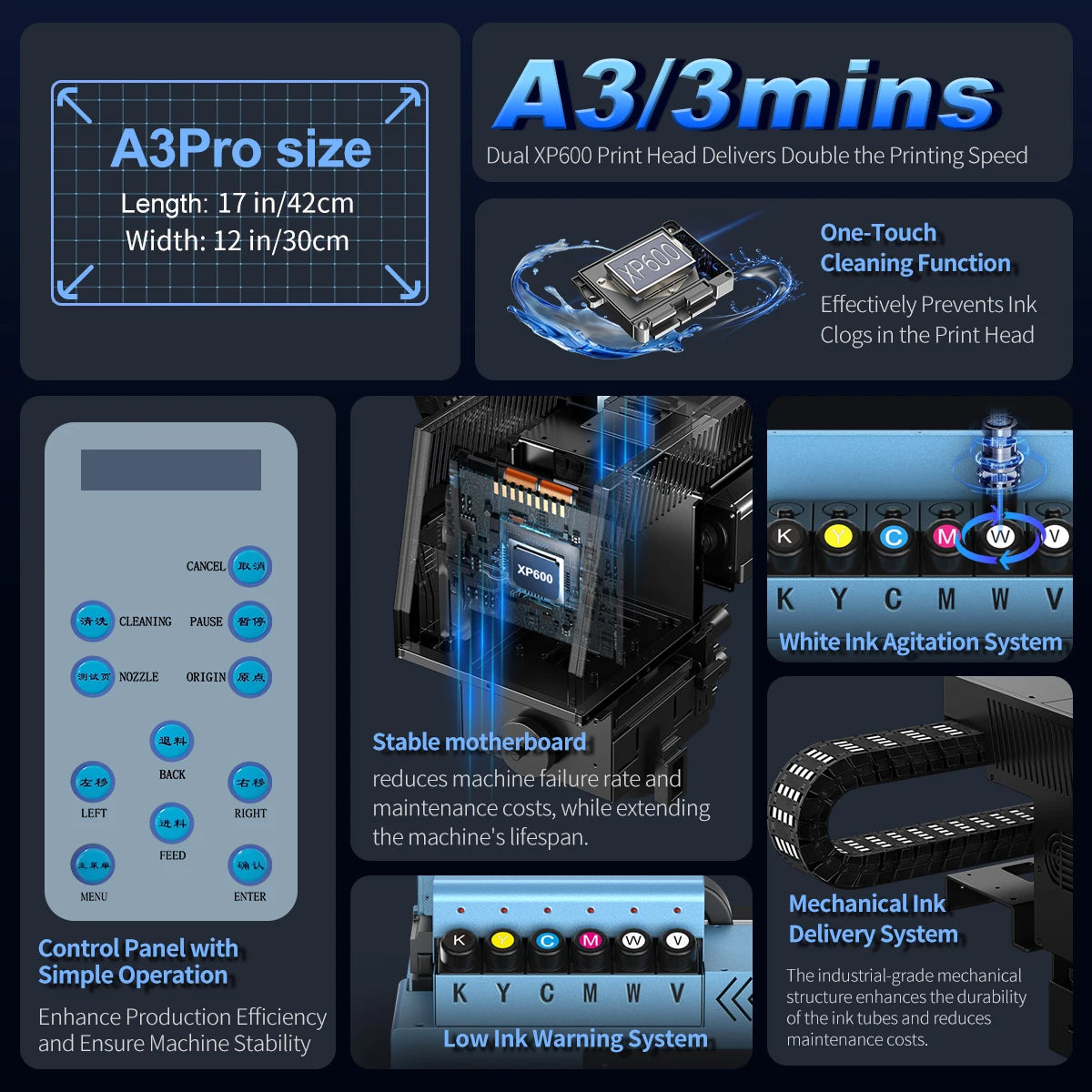 A3 UV Printers For Epson XP600 Impressora A3 UV DTF Printing Machine A3 UV Printers For Acrylic PVC Phone Case Wood Glass