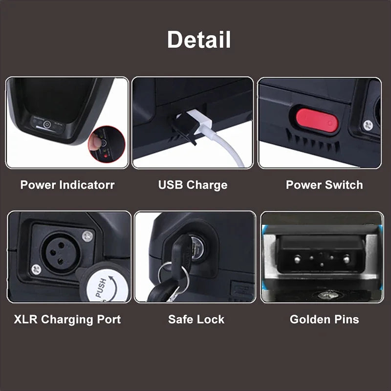Electric Bike Hailong 48V45AH Battery 52V 18650 Cell Cham Rider 72V60V 30AH40 50 60ah 50A BMS Huge Capacity 2000W Super Powerful