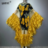 WINYI Summer Women's Casual Dresses Elastic Slim Pleated Dress Abaya Dubai Luxury Party Dress Muslim Woman Boho Evening Dress