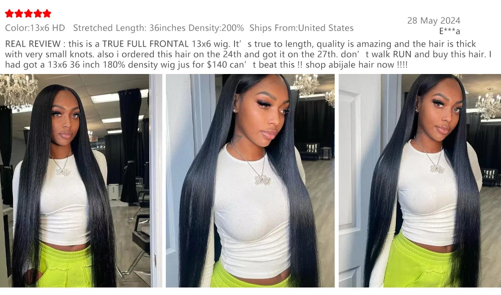 40 46 Inch 200 Density Frontal Wig For Black Women Brazilian Wigs Human