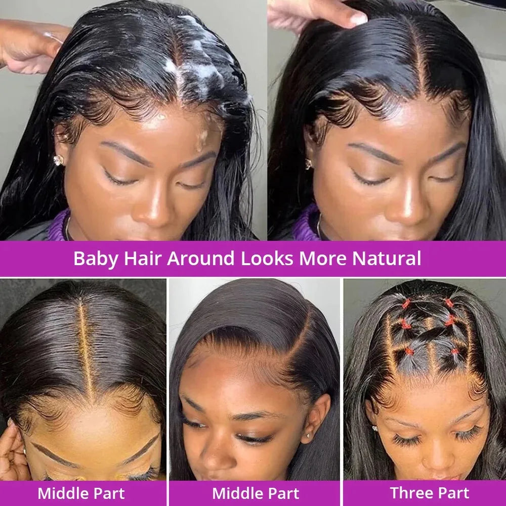 13x4 13x6 HD Lace Frontal 5x5 Closure Wigs | 40 42 Inch Bone Straight
