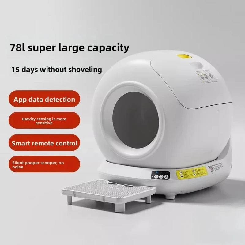 Smart Cat Litter Box Automatic Cleaning Fully Enclosed Anti-take Oversized Basin Square Design 10kg Pp Kitty,cat supplies