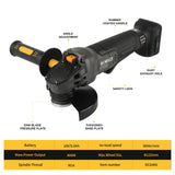DEWALT 20V Cordless Angle Grinder 800W Power 125mm Wheel with Detachable Auxiliary Handle for Heavy Duty Industrial Jobs tools