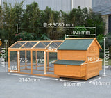Large Wooden Pet House  Outdoor Chicken Coop for Rabbits Ducks Geese Pigeons, Weatherproof & Easy Clean