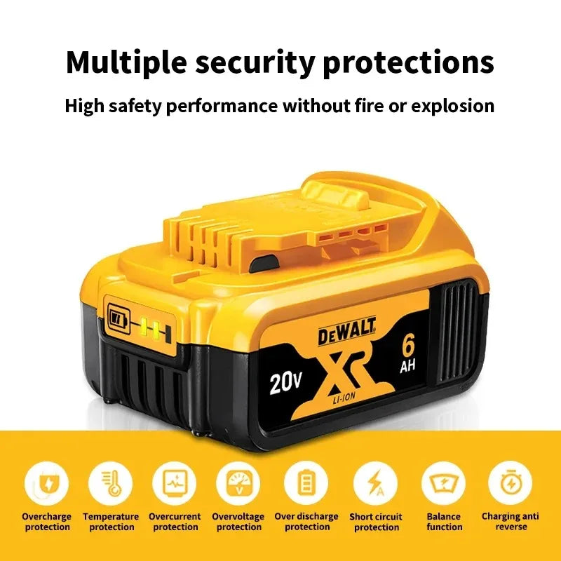 100% Original 20V 5.0Ah 6.0Ah 9.0Ah Battery Power Tool Replacement for DeWalt DCB184 DCB181 DCB182 DCB200 60V 9Ah Battery.