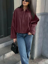 Women’s 2026 Autumn and Winter New Casual Fashion Suede-Textured Pilot Jacket Top