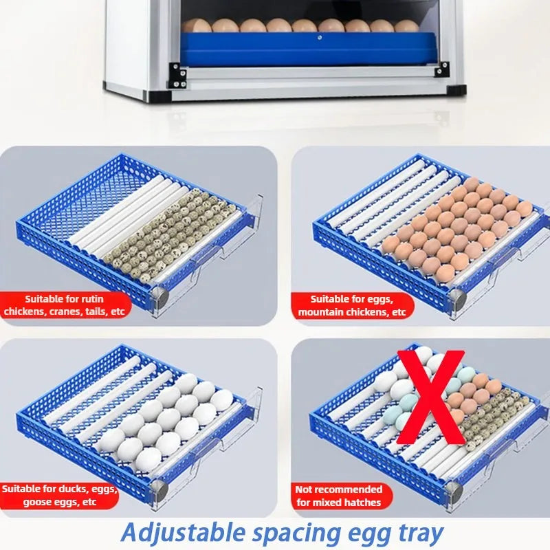 Dual Power 220V/12V  340 Eggs Fully Automatic Incubator Control Temperature Humidity Hatching Machine Eggs Chicken Duck Goose