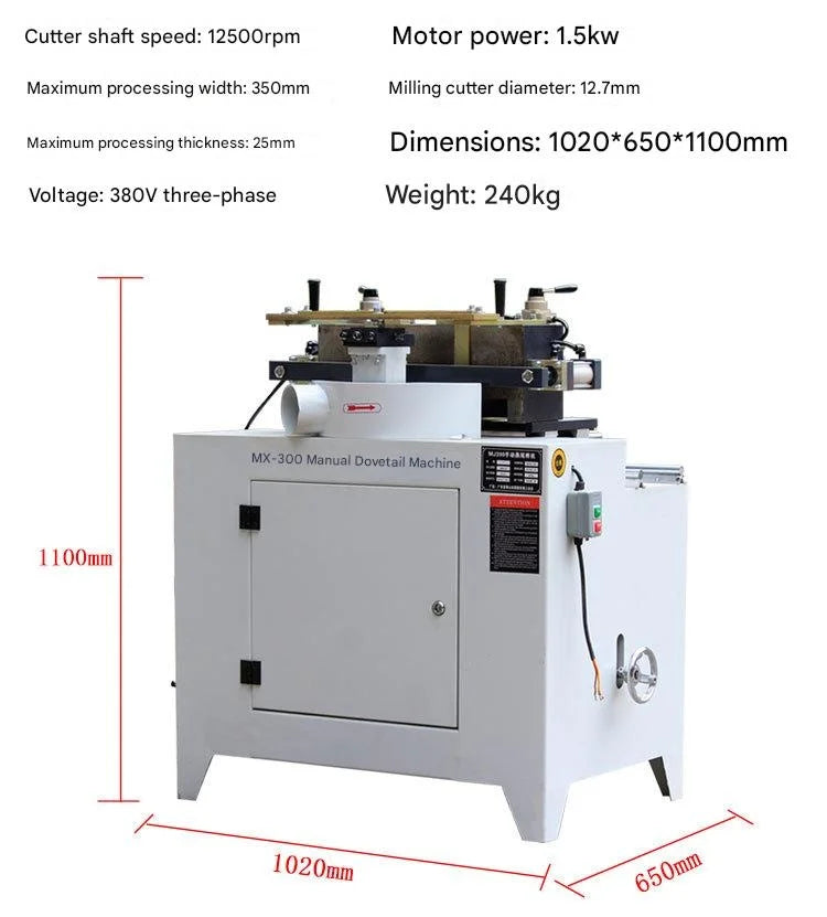 MX-300 Automatic 380V Woodworking Equipment Dovetail Tenon Mortising Machine For Drawer Beehive Processing
