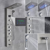 Golden Black Shower Panel Wall Rain Waterfall Shower Faucet Bathroom Shower Set APS Body Spray Jets Plastic Handshower Head