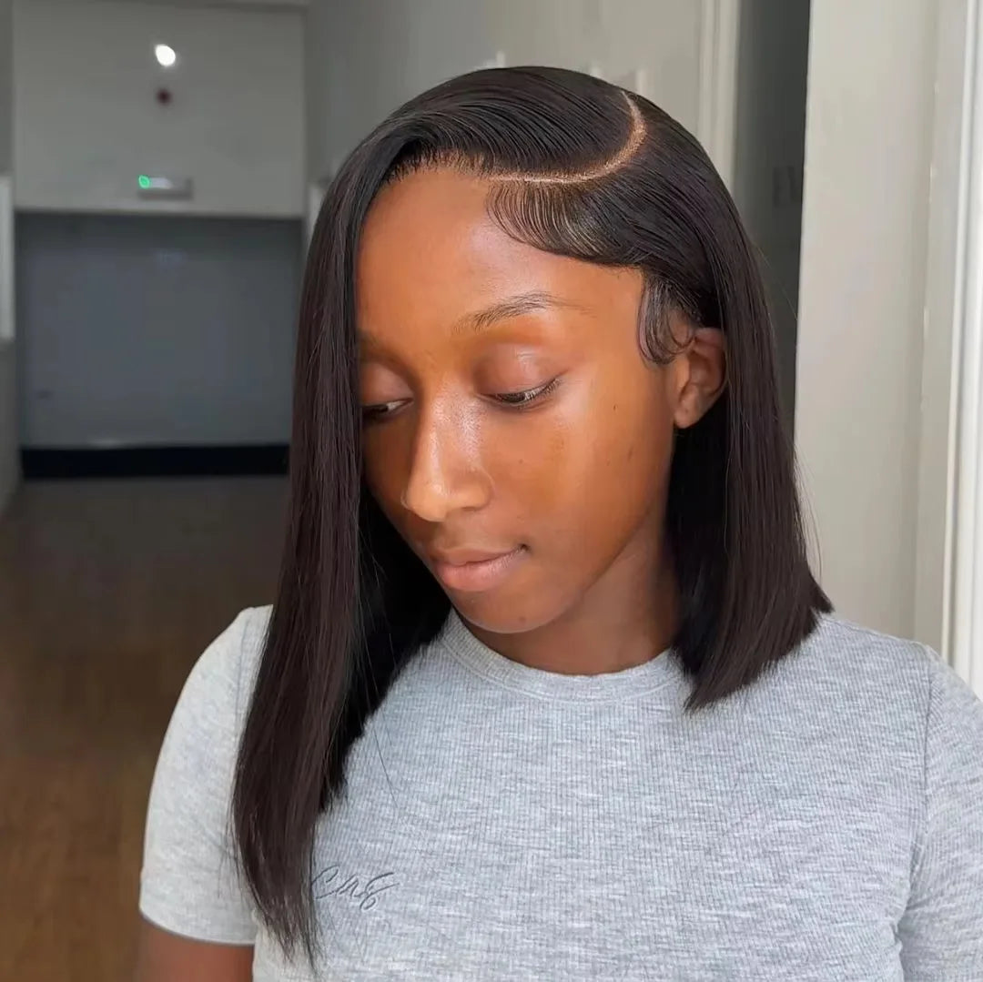 Bone Straight Short Bob Wigs Human Hair HD 13x6 13x4 Lace Frontal Wigs
