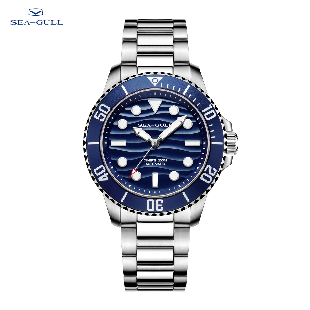 Seagull 6203 2025 New Men's Panda Dial Diver Watch 200M Waterproof Chronograph Stainless Steel Band Sports Casual Wristwatch