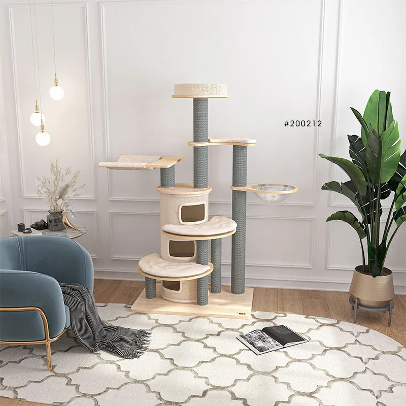 Super large cat climbing frame, cat tree integration, imported solid wood cat villa