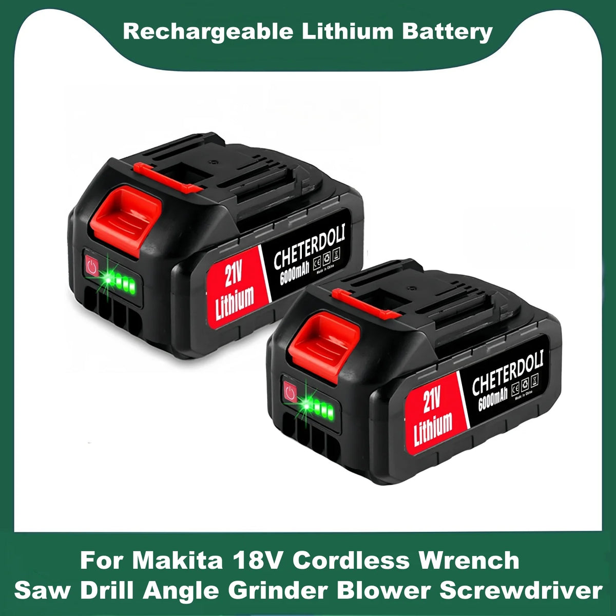 Aleiavy 21V Battery 9.0Ah For Makita 18V Power Tools Replacement Accessories BL1860 BL1850 / Li-ion Rechargeable Batteries Pack
