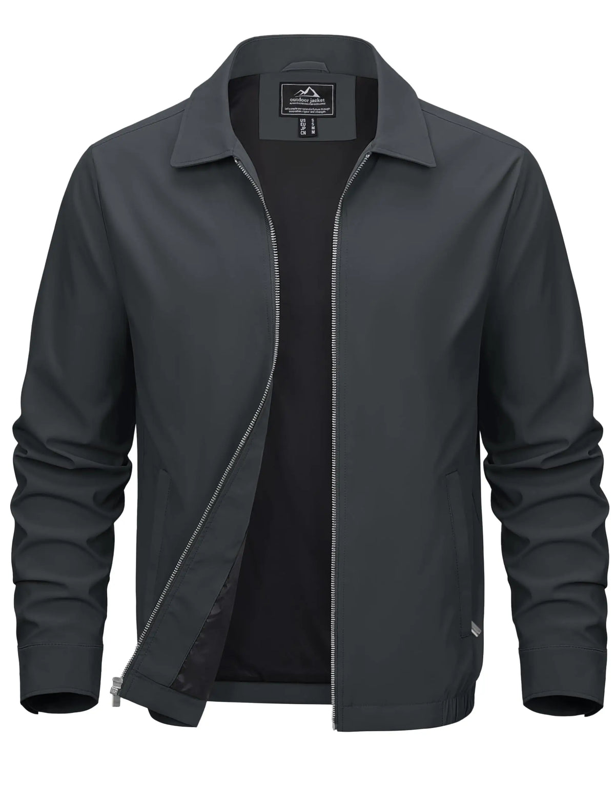 Men's Lightweight Windbreaker Jacket Full Zip Casual Jacket Water-Repellent Coat with Zip Pockets Golf Work Outdoor