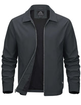 Men's Lightweight Windbreaker Jacket Full Zip Casual Jacket Water-Repellent Coat with Zip Pockets Golf Work Outdoor