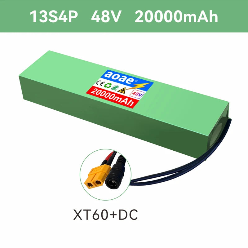 48V Lithium Battery Pack 13S4P 20Ah Grade-A Cells For Kugoo M4 M4Pro Max Speed E-Scooter Built-in BMS Dual XT60+T Long Range