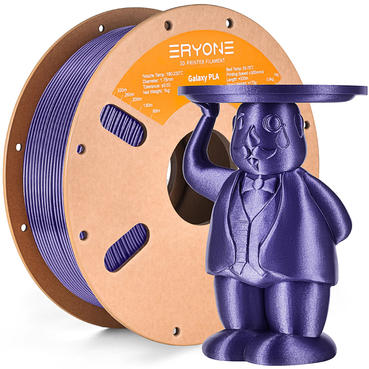 Eryone 3KG Galaxy PLA Filament 3D Print, ,Multicolor Available,3kg galaxy pla filament,Sparkle Shining,1KG/Spool