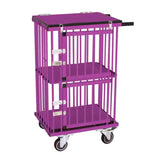 Double Decker Pet Trolley Carrier Pet Show Exhibition Customized Color Aluminum Pet Cage