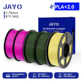 JAYO 3D PETG/PLA/PLA PLUS Filament 1.75mm PLA Filament 5 Rolls For Bambu FDM 3D Printer Neatly Wound 3D Printing Material for 3d