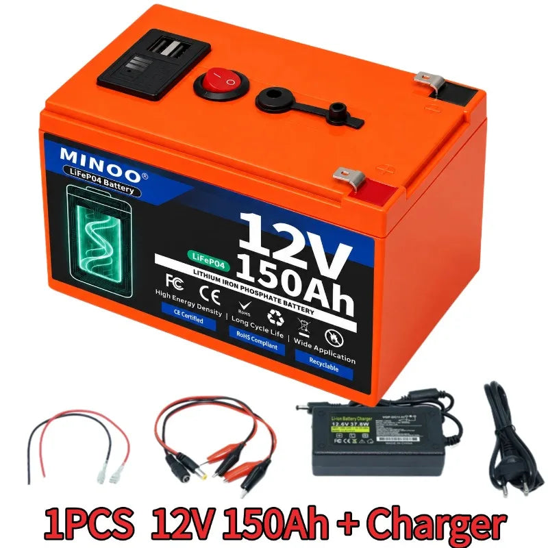 12V 300Ah 21700 Lifepo4 Battery Pack With USB Port BMS For Sprayer Electric Vehicle Solar Storage Camping