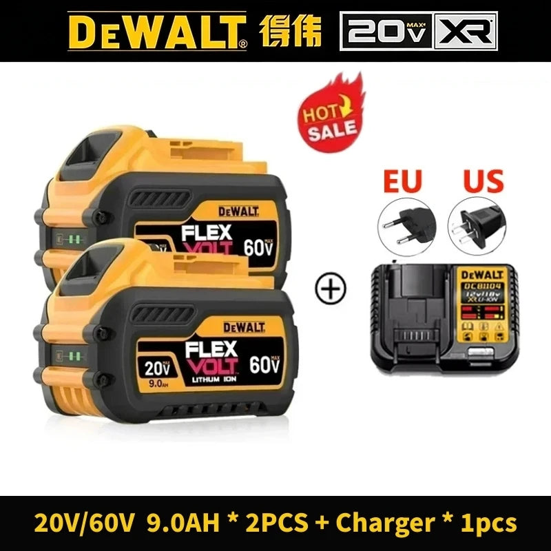 Original DeWALT 20V/60V 9Ah MAX FlexVolt Battery，for DCB606 DCB609 DCB205 DCB206 DCB182 Power Tool Replacement Battery.