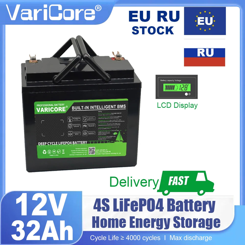 VariCore 12.8V/24v 360Ah 340Ah 180Ah 120AH 100Ah LiFePO4 Battery 25.6v 12V Lithium Iron Phosphate for RV Touring Car Solar Wind