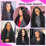 Loose Deep 13x6 Lace Front Human Hair Wig 30 40 Inches Brazilian Water